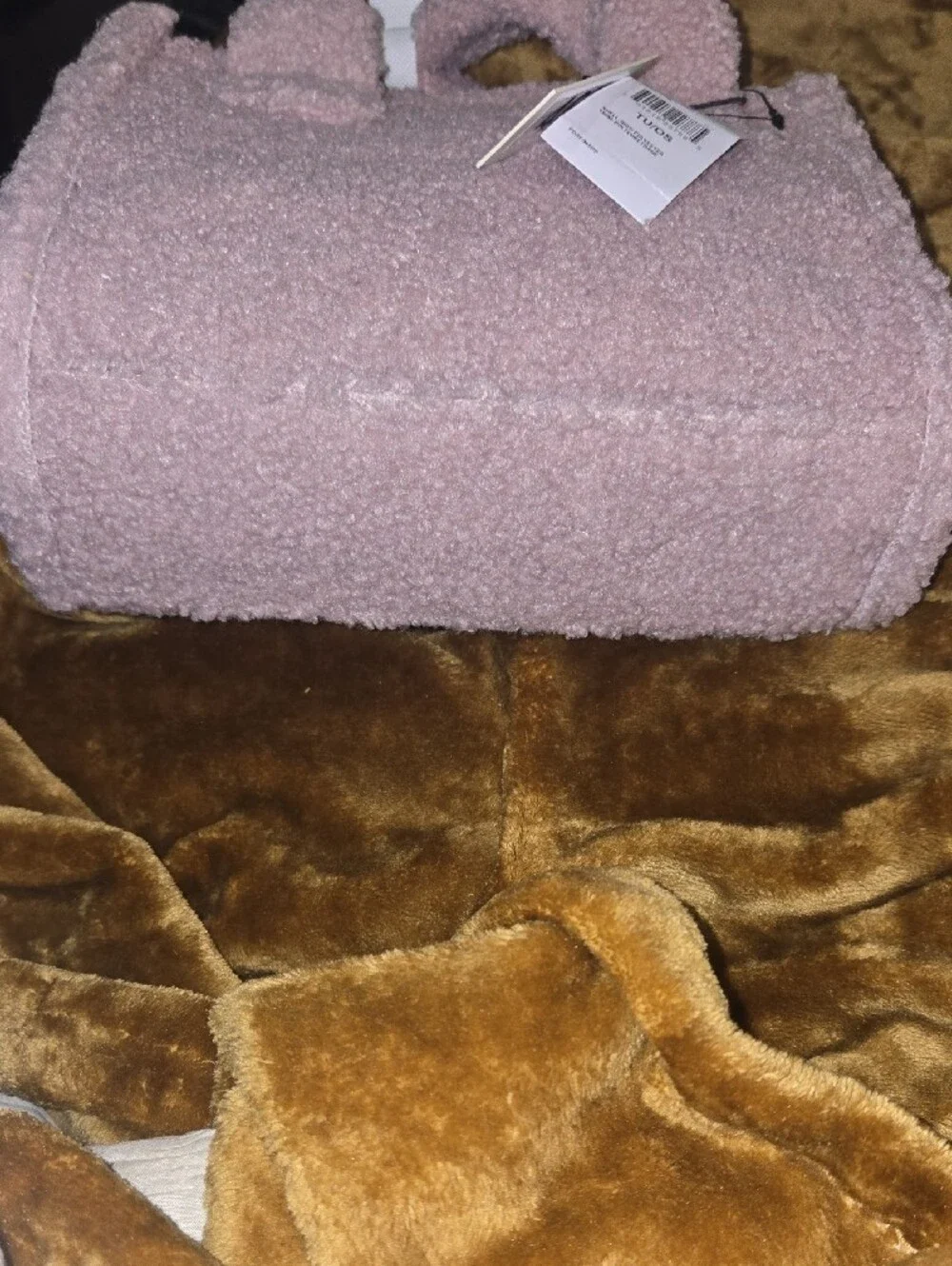 Pink Sherpa Tote Bag Nwt